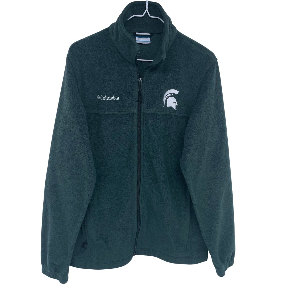 Green Columbia Sportswear Michigan State Spartans Fleece Jacket Small‎ MSU NCAA